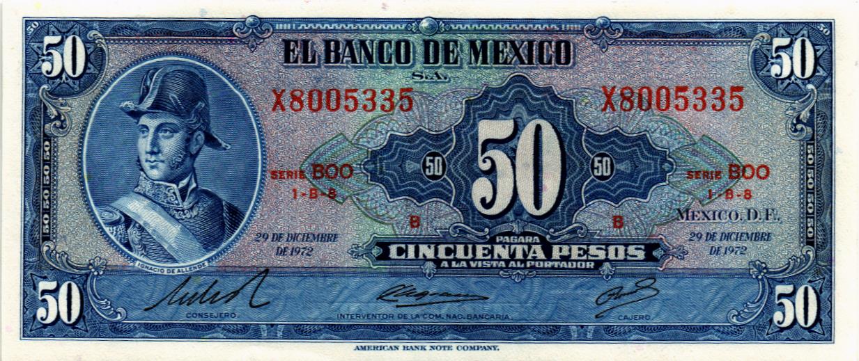 МЕКСИКА 50 ПЕСО (BOO)