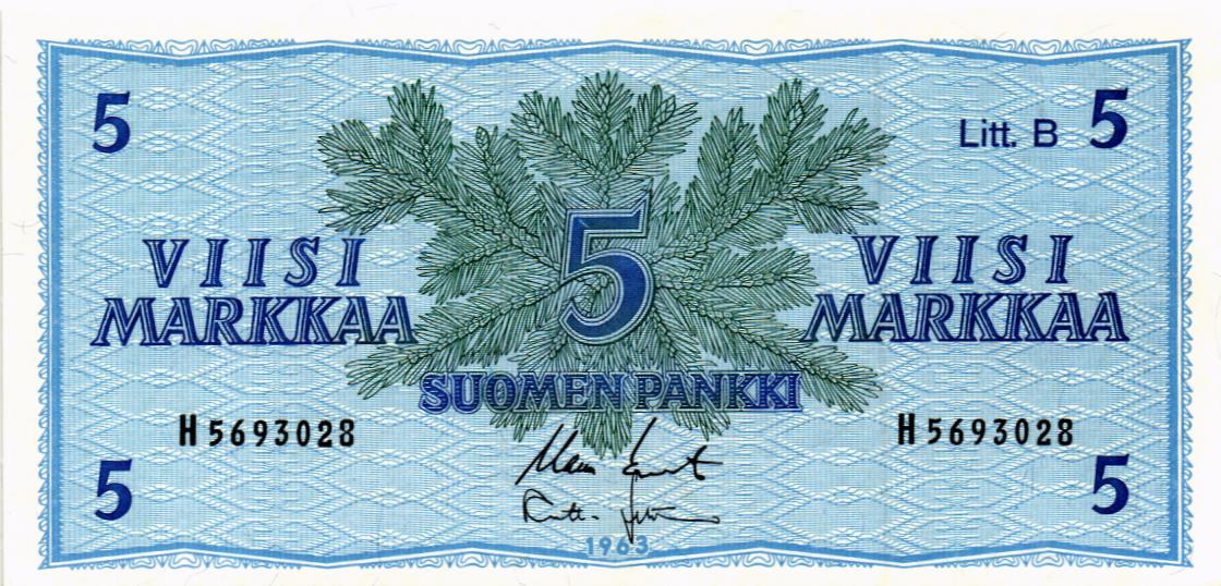 ФИНЛЯНДИЯ 5 МАРОК (Litt. B) мини 1