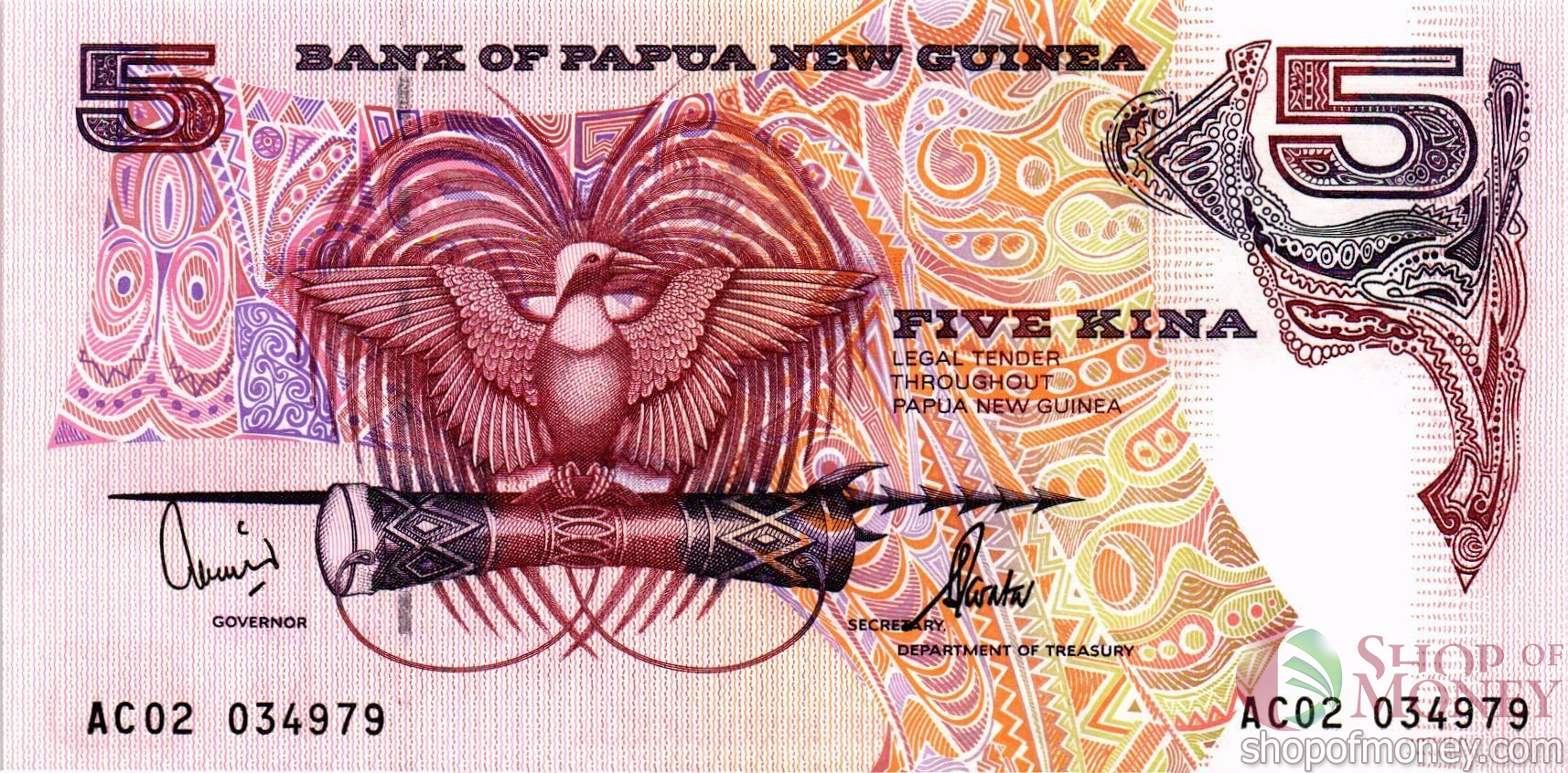 ПАПУА-НОВАЯ ГВИНЕЯ 5 КИНА