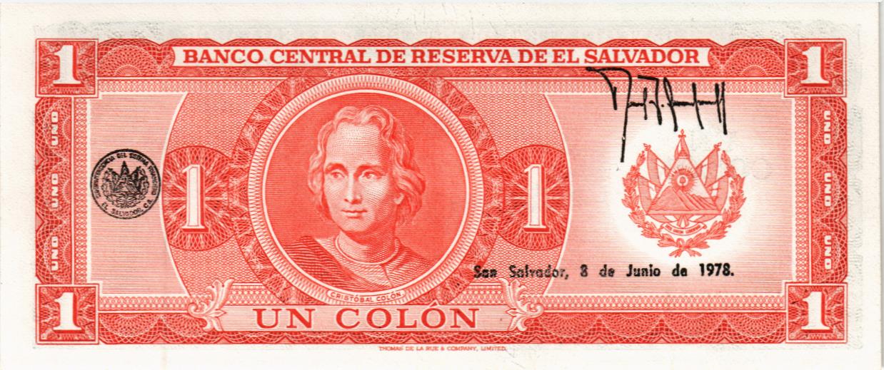 САЛЬВАДОР 1 КОЛОН (11.05.1978 - 08.06.1978) мини 2