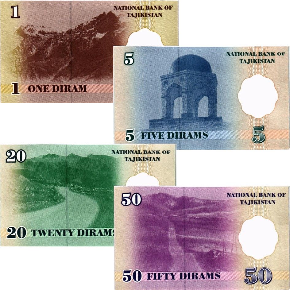 ТАДЖИКИСТАН НАБОР 1 5 20 50 ДРАМ мини 2