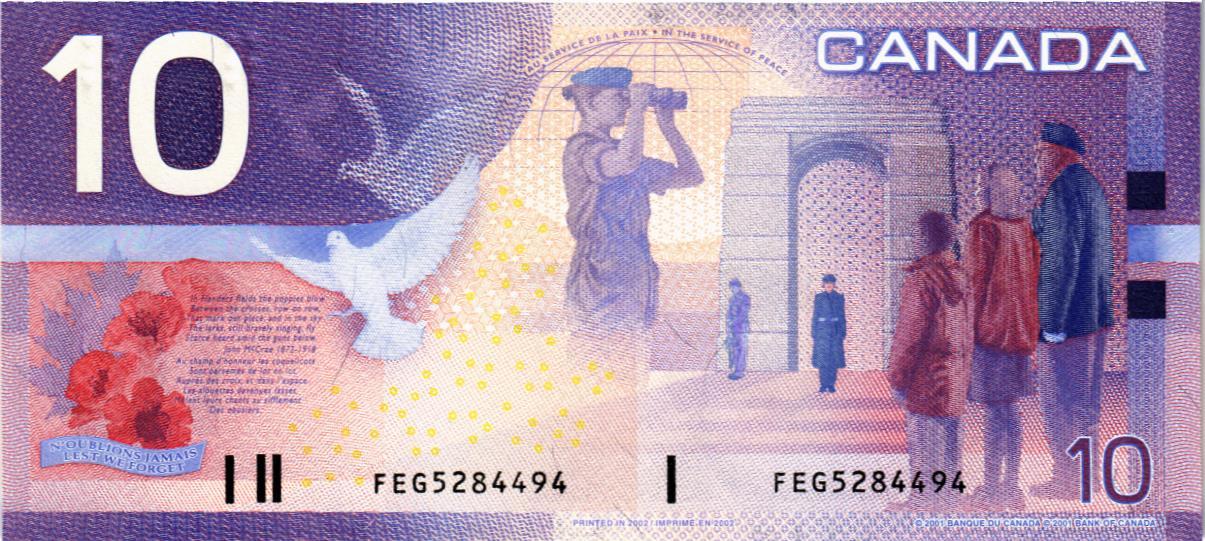 КАНАДА 10 ДОЛЛАРОВ мини 2