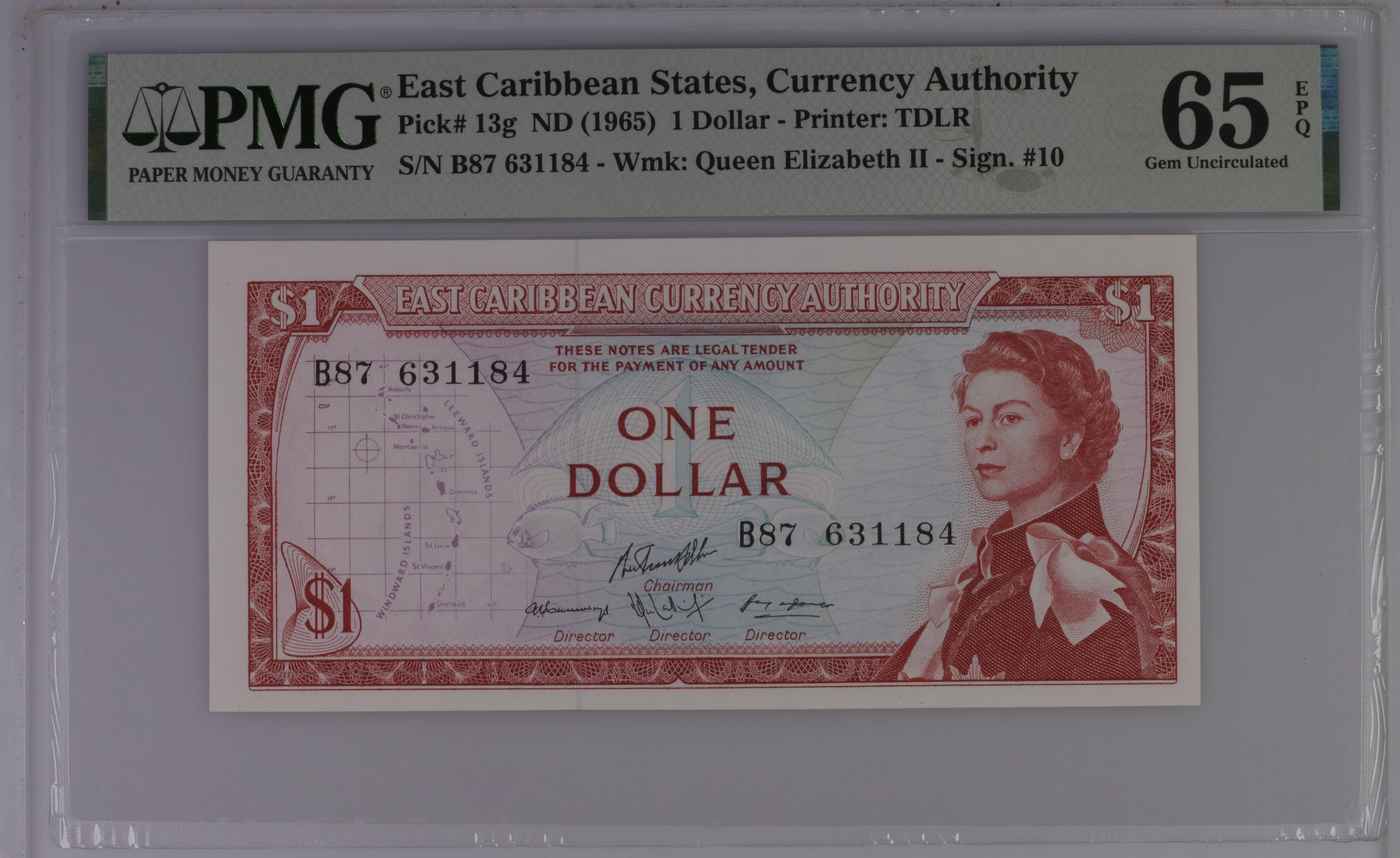 ВОСТОЧНЫЕ КАРИБЫ 1 ДОЛЛАР (PMG - GRADE 65) мини 1