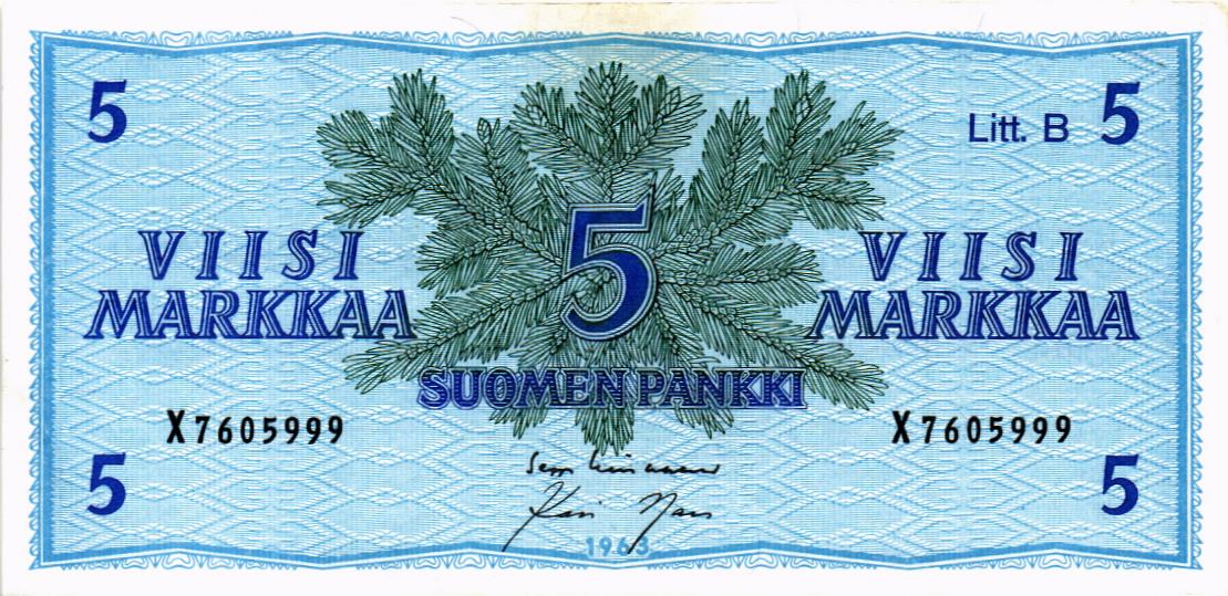 ФИНЛЯНДИЯ 5 МАРОК (Litt. B) мини 1