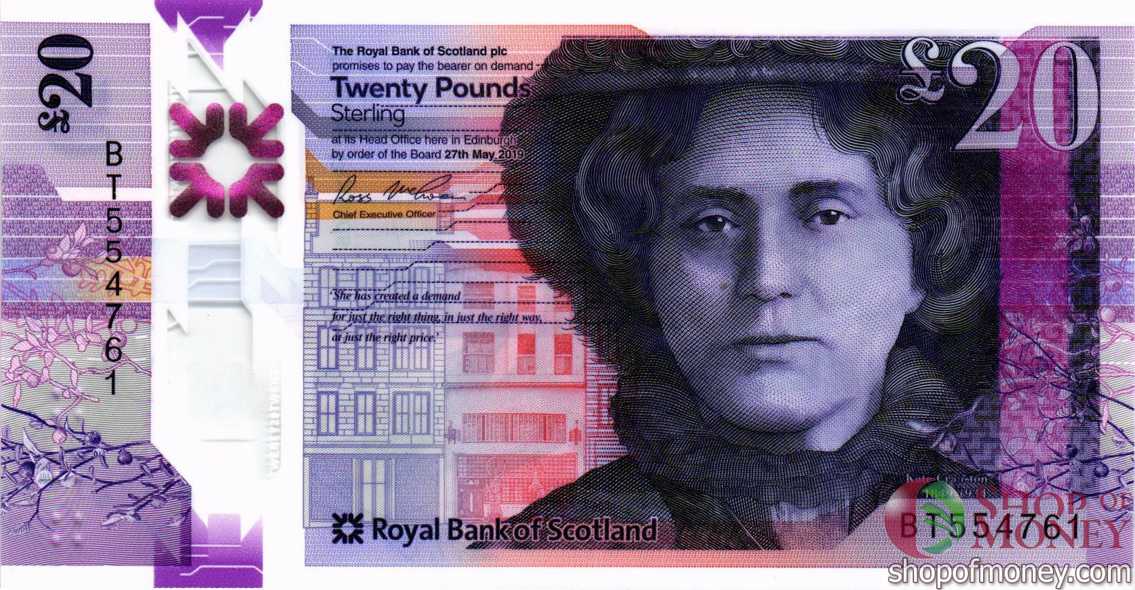 ШОТЛАНДИЯ 20 ФУНТОВ (ROYAL BANK OF SCOTLAND) мини 1