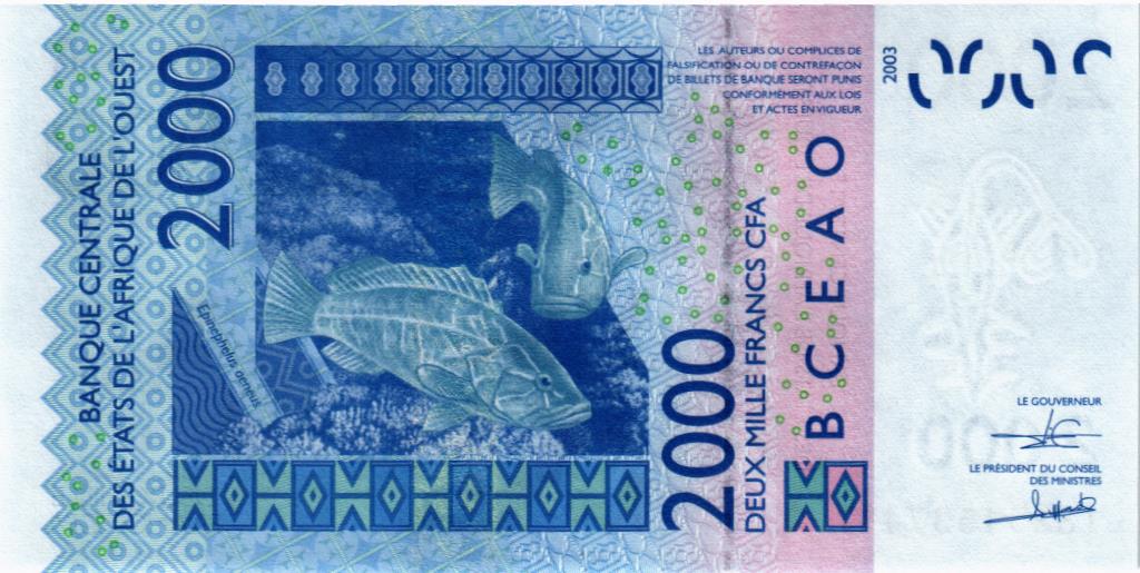 WAS - КОТ-Д'ИВУАР 2000 ФРАНКОВ (A) мини 2