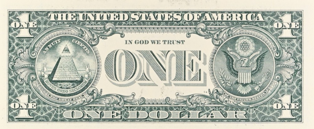 США 1 ДОЛЛАР (B - НЬЮ-ЙОРК - PMG - ГРЕЙД 64) #B02826779D мини 4