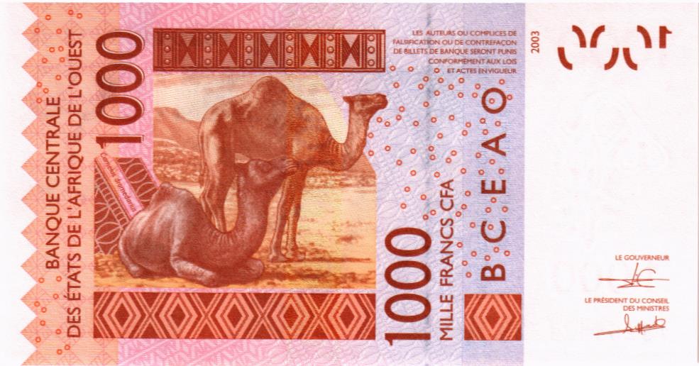 WAS - КОТ-Д'ИВУАР 1000 ФРАНКОВ (A) мини 2