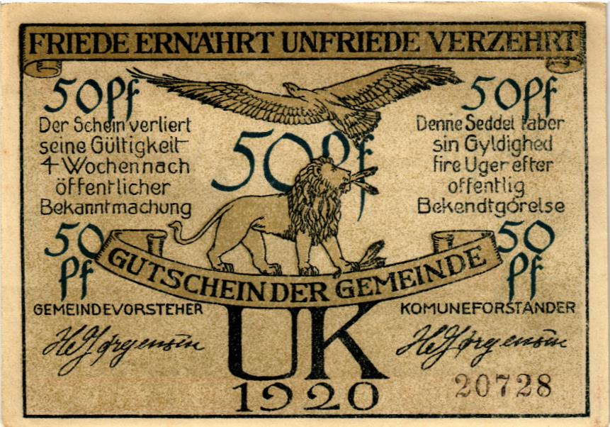 ДАНИЯ-ГЕРМАНИЯ 50 ПФЕННИГОВ (НОТГЕЛЬД) мини 2