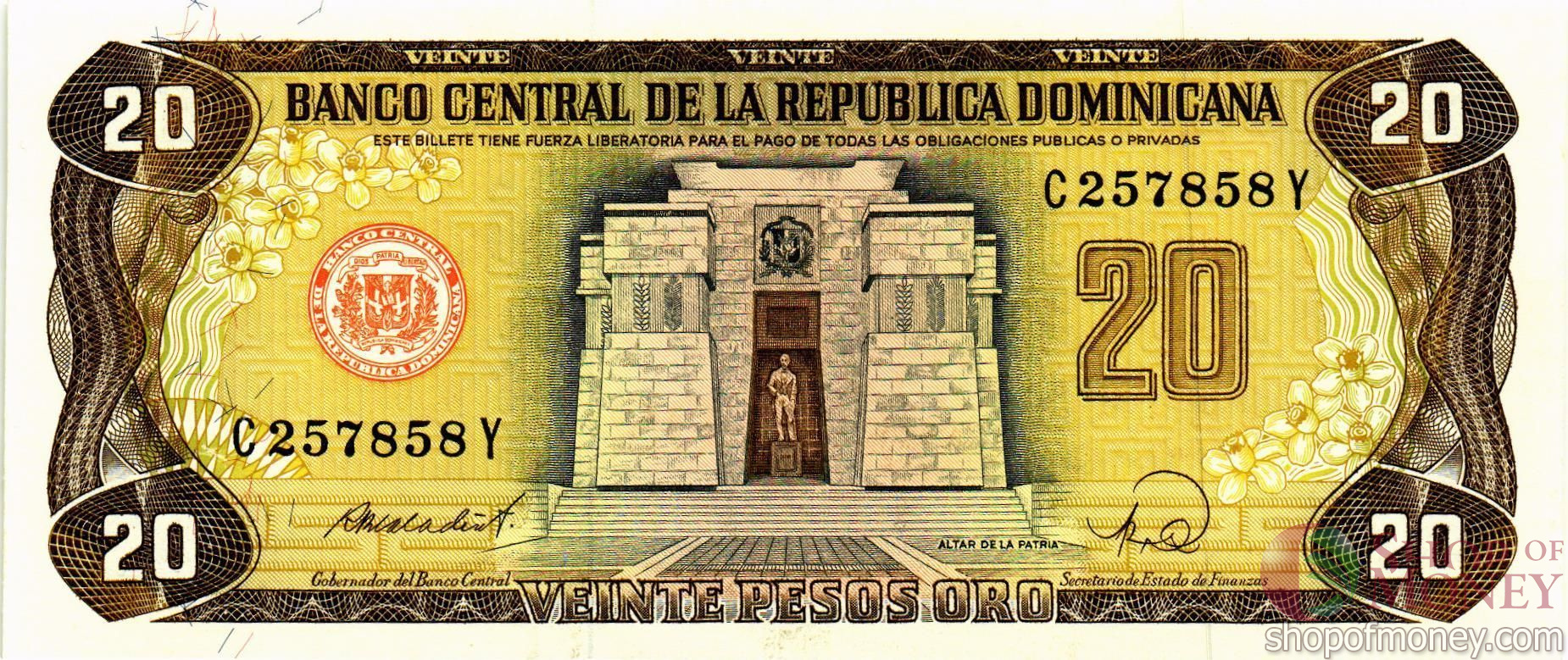 ДОМИНИКАНСКАЯ РЕСПУБЛИКА 20 ПЕСО мини 1