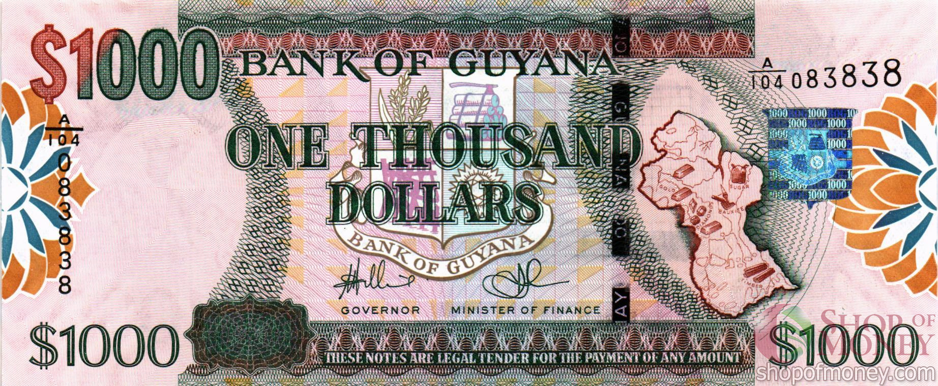 ГАЙАНА 1000 ДОЛЛАРОВ