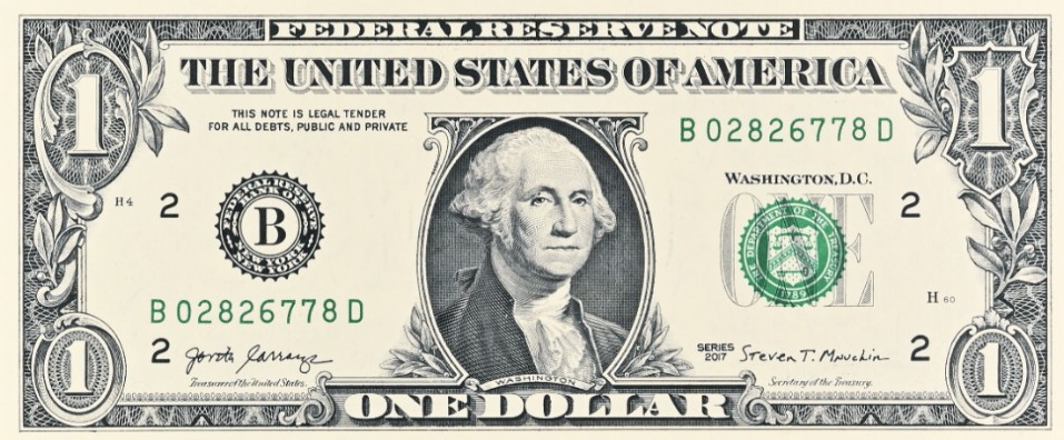 США 1 ДОЛЛАР (B - НЬЮ-ЙОРК - PMG - GRADE 64) #B02826778D мини 3