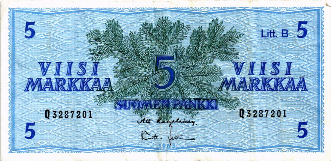 ФИНЛЯНДИЯ 5 МАРОК (Litt. B) мини 1