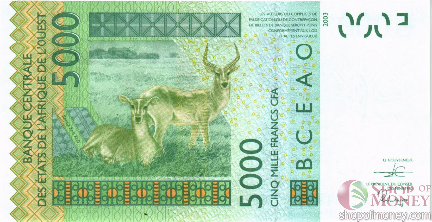 КОТ-Д'ИВУАР 5000 ФРАНКОВ мини 2