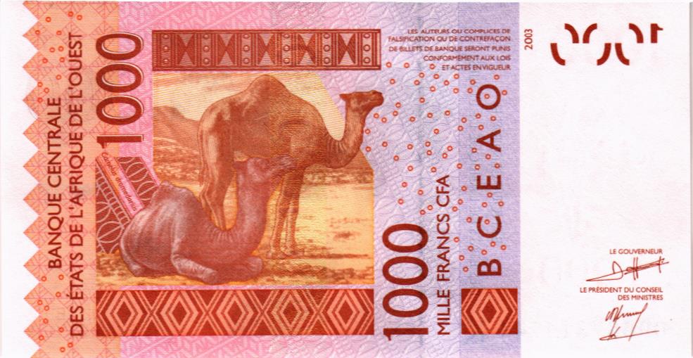 WAS - СЕНЕГАЛ 1000 ФРАНКОВ (K) мини 2