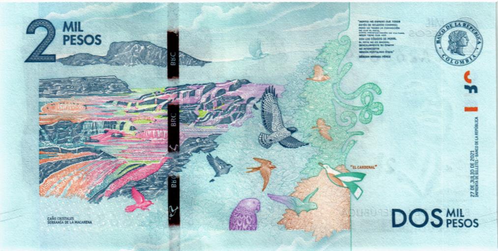 КОЛУМБИЯ 2000 ПЕСО (26.07.2022) мини 2