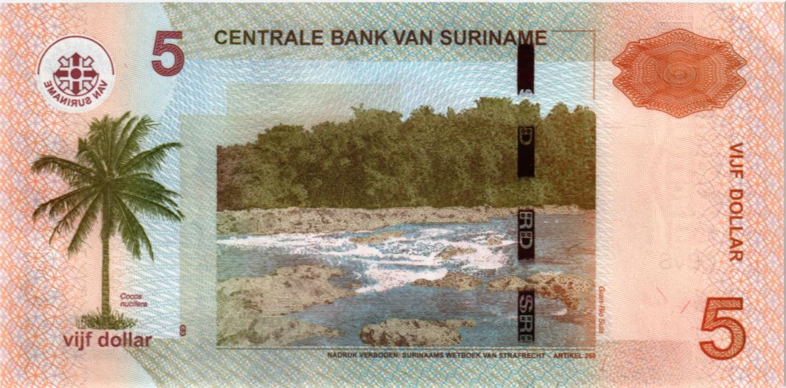 СУРИНАМ 5 ДОЛЛАРОВ мини 2