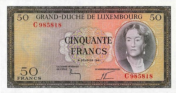 ЛЮКСЕМБУРГ 50 ФРАНКОВ мини 1
