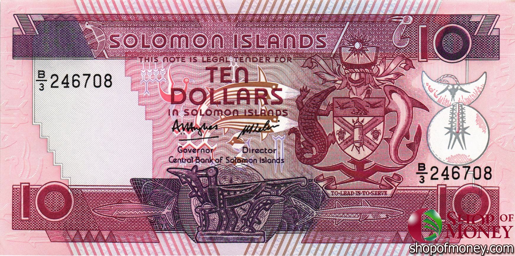 СОЛОМОНОВЫ ОСТРОВА 10 ДОЛЛАРОВ