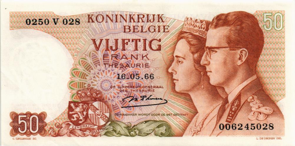 БЕЛЬГИЯ 50 ФРАНКОВ
