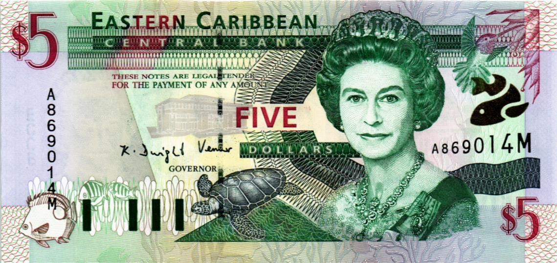 ВОСТОЧНЫЕ КАРИБЫ 5 ДОЛЛАРОВ (M - МОНТСЕРРАТ)