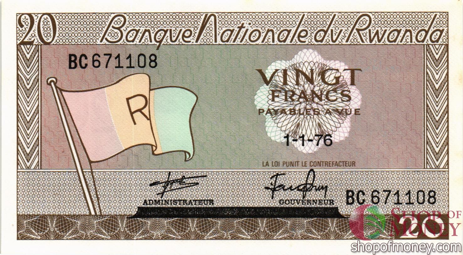 РУАНДА 20 ФРАНКОВ мини 1