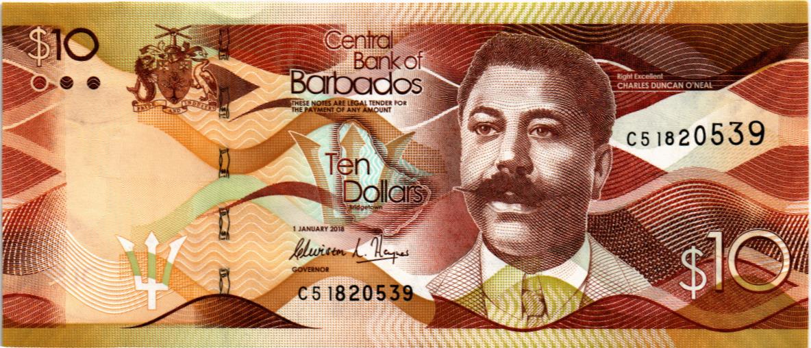 БАРБАДОС 10 ДОЛЛАРОВ мини 1