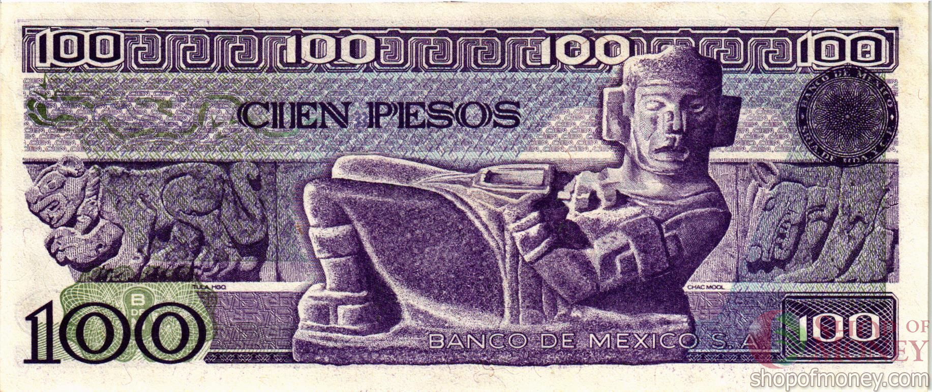 МЕКСИКА 100 ПЕСО (-VK- СЕРИЯ) мини 2