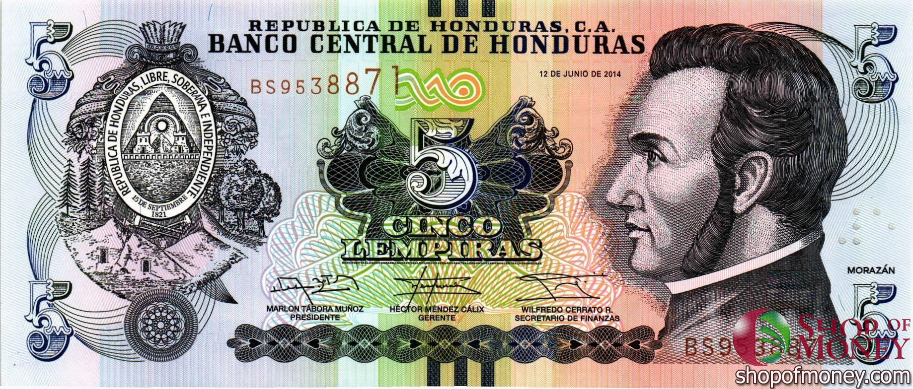 ГОНДУРАС 5 ЛЕМПИР мини 1