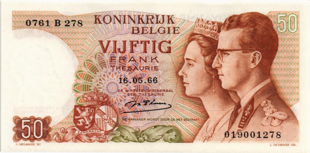 БЕЛЬГИЯ 50 ФРАНКОВ