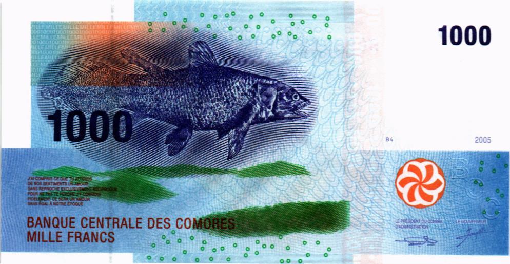 КОМОРСКИЕ ОСТРОВА 1000 ФРАНКОВ мини 1