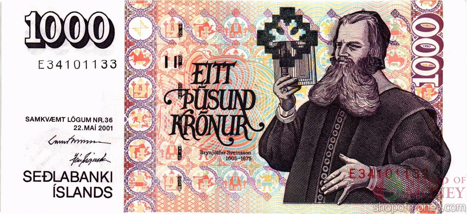 ИСЛАНДИЯ 1000 КРОН мини 1