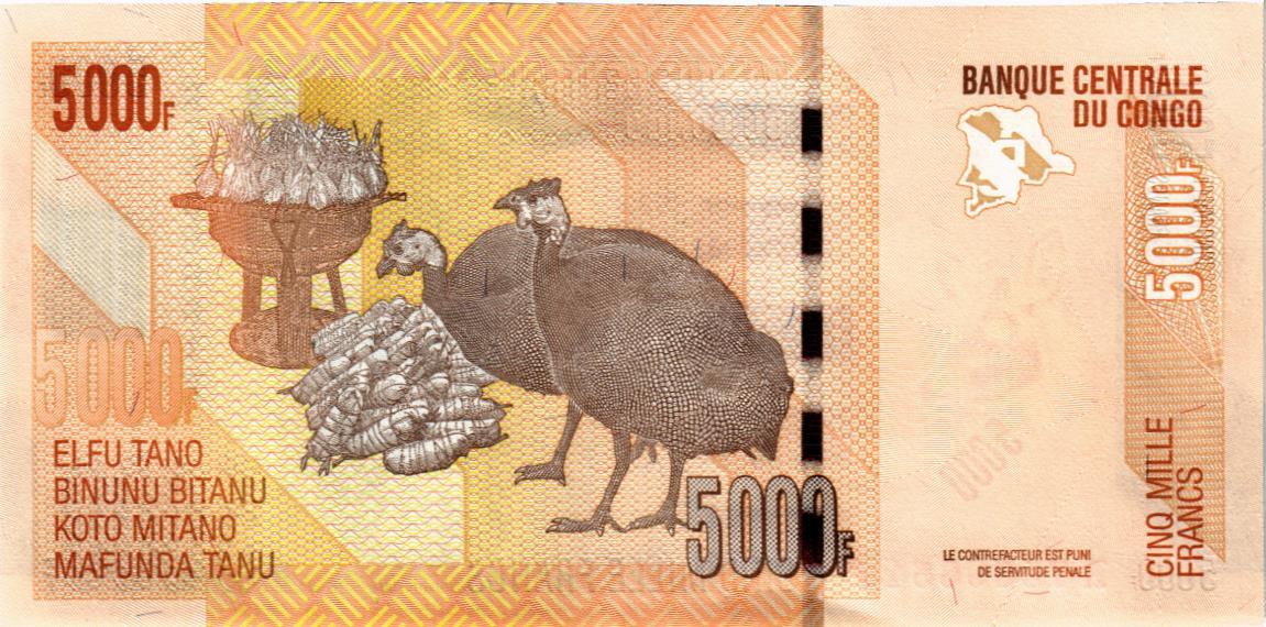 КОНГО ДР 5000 ФРАНКОВ мини 2