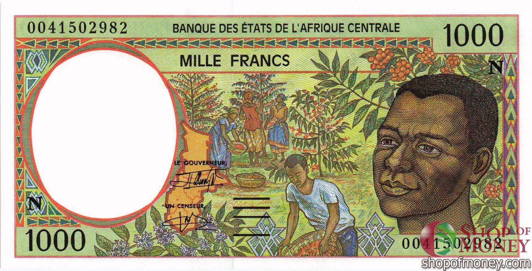 ЭКВАТОРИАЛЬНАЯ ГВИНЕЯ 1000 ФРАНКОВ мини 1