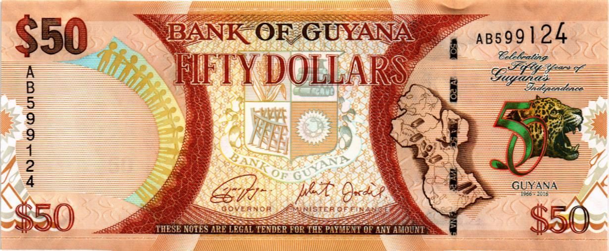 ГАЙАНА 50 ДОЛЛАРОВ мини 1