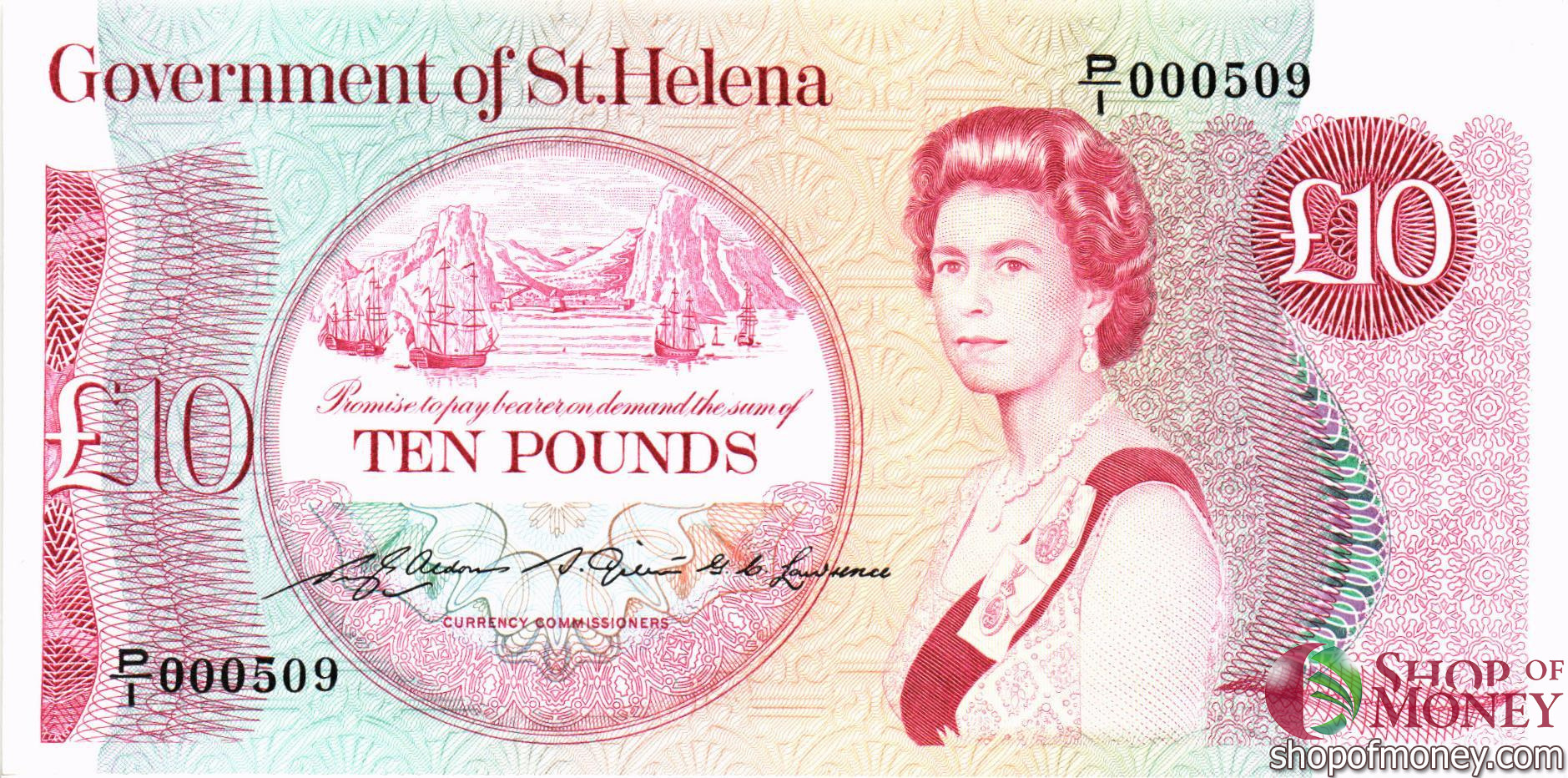 ОСТРОВ СВЯТОЙ ЕЛЕНЫ 10 ФУНТОВ 