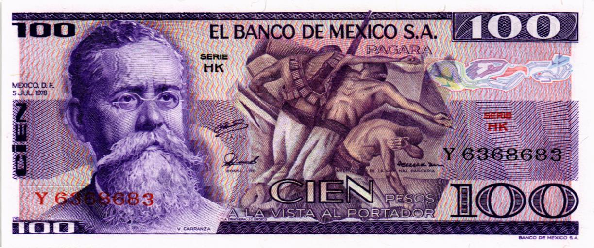 МЕКСИКА 100 ПЕСО (-HK- СЕРИЯ) мини 1