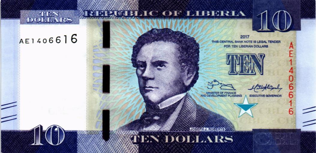 ЛИБЕРИЯ 10 ДОЛЛАРОВ