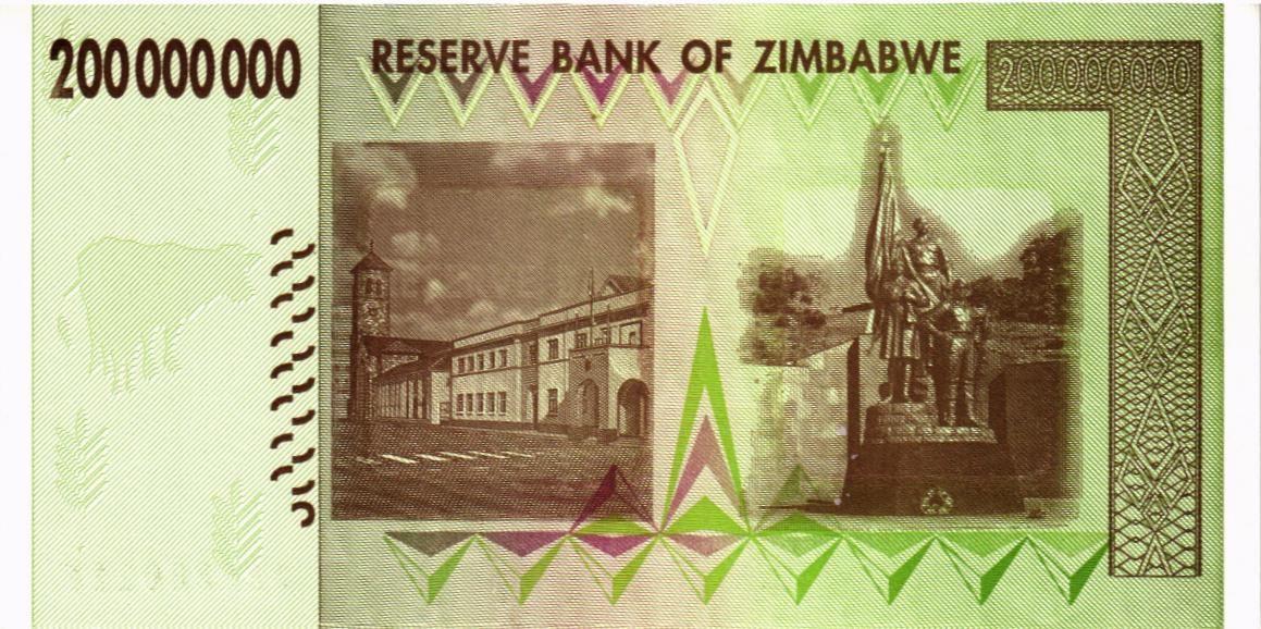 ЗИМБАБВЕ 200000000 ДОЛЛАРОВ (AA) мини 2