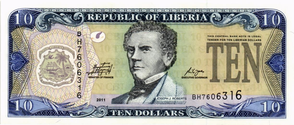 ЛИБЕРИЯ 10 ДОЛЛАРОВ