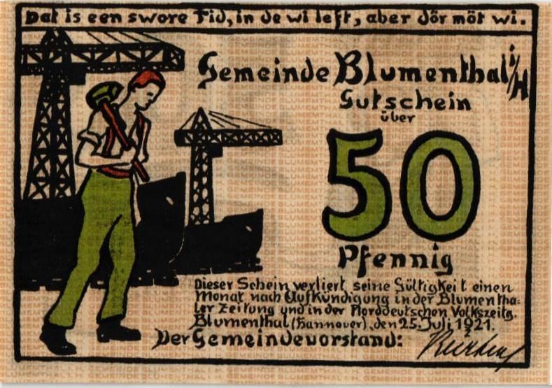 ГЕРМАНИЯ 50 ПФЕННИГОВ (НОТГЕЛЬД) мини 1