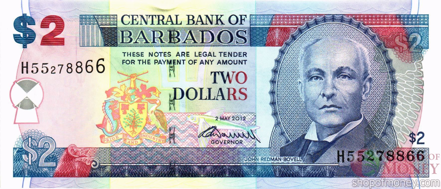 БАРБАДОС 2 ДОЛЛАРА мини 1