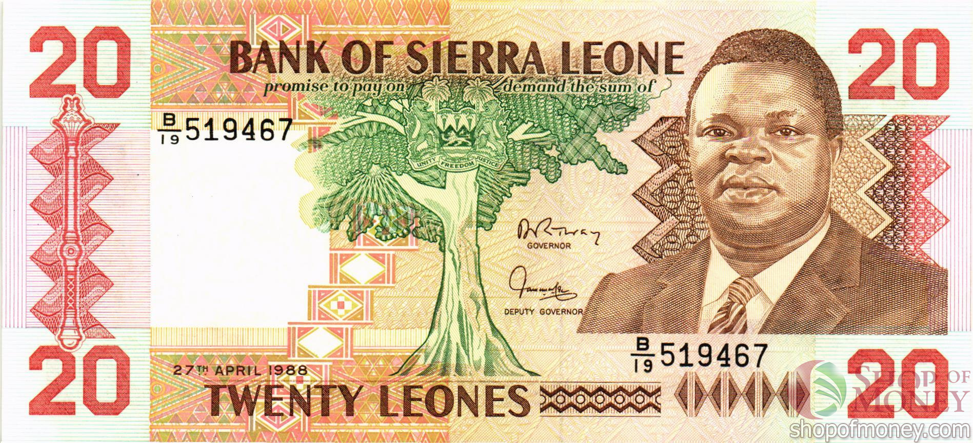 СЬЕРРА-ЛЕОНЕ 20 ЛЕОНЕ