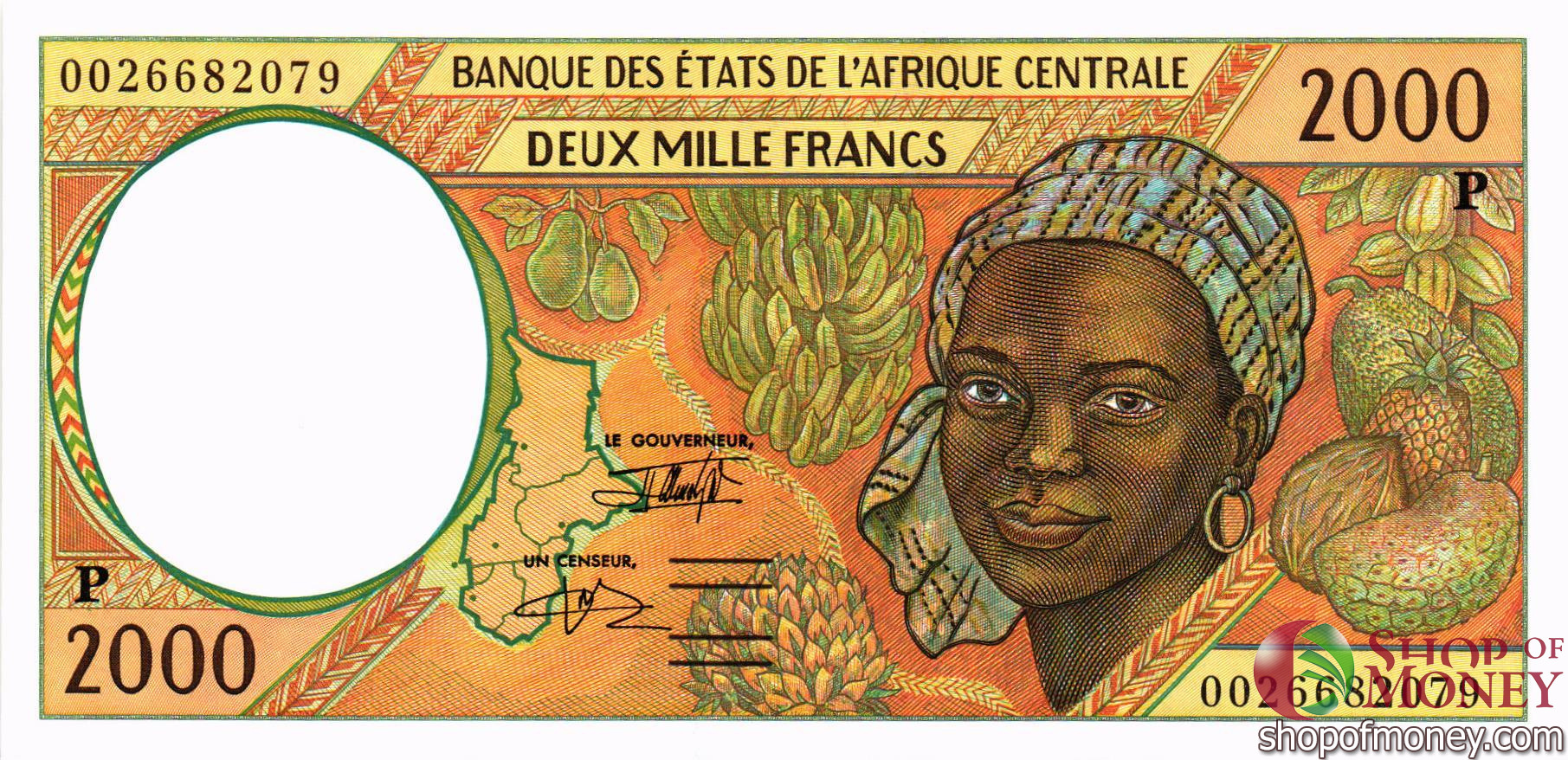 CAS - ЧАД 2000 ФРАНКОВ (P) мини 1