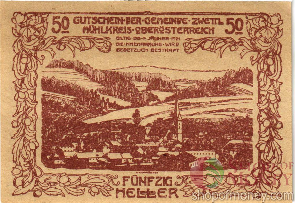 АВСТРИЯ 50 ХЕЛЛЕРОВ (НОТГЕЛЬД) мини 2