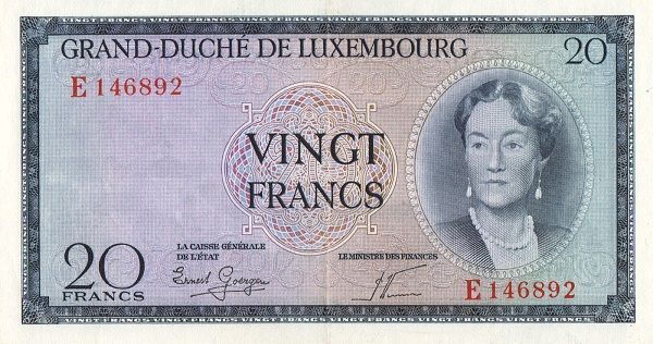 ЛЮКСЕМБУРГ 20 ФРАНКОВ мини 1
