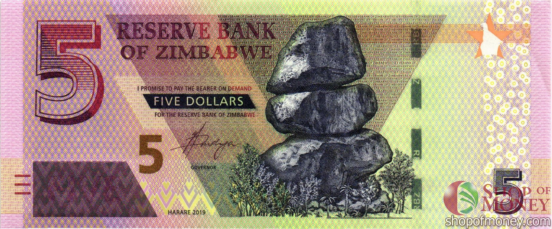 ЗИМБАБВЕ 5 ДОЛЛАРОВ