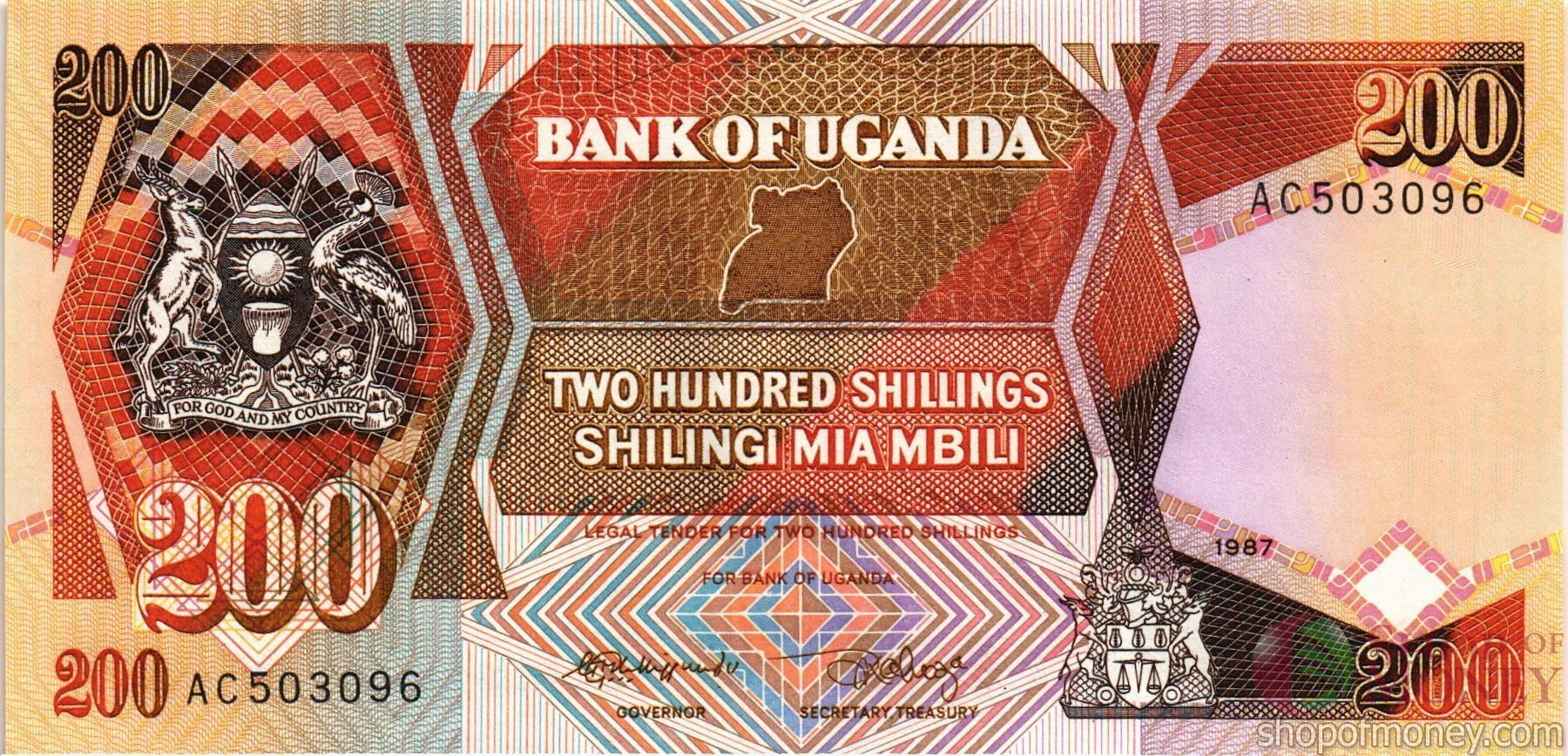 УГАНДА 200 ШИЛЛИНГОВ