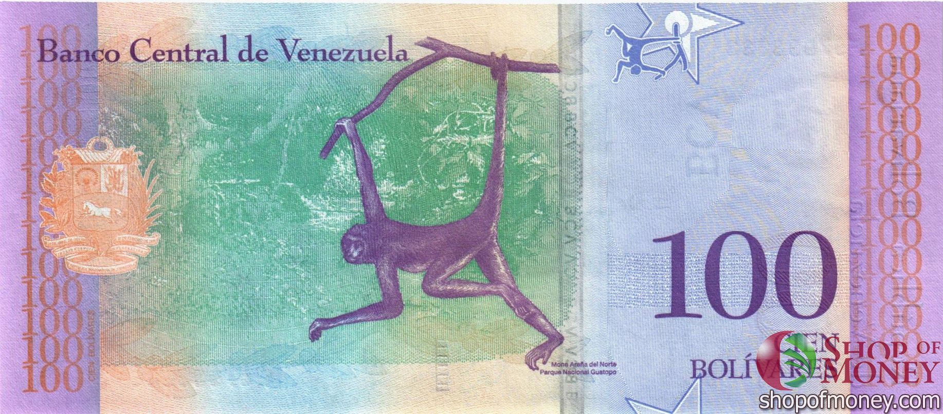 ВЕНЕСУЭЛА 100 БОЛИВАР # F 57933333 мини 2
