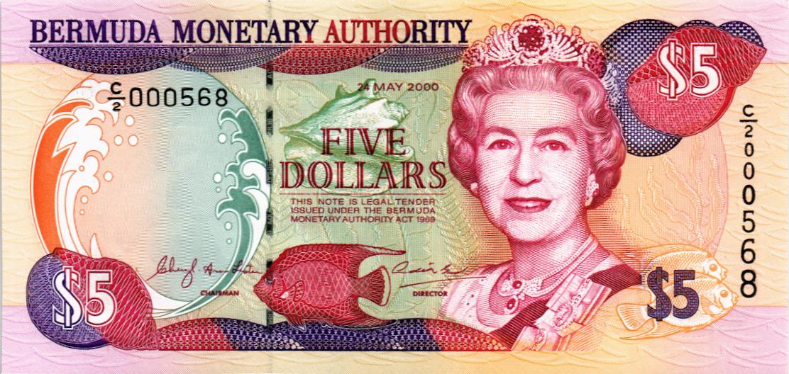 БЕРМУДСКИЕ ОСТРОВА 5 ДОЛЛАРОВ